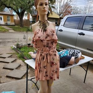 Strapless floral dress!